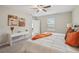 Bright and airy bedroom with a king-size bed and a workspace at 656 Argyll Dr, Spring Hill, FL 34609