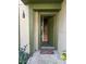 Inviting front entrance with green door and 'welcome' mat at 7806 Amberlea Ct, Temple Terrace, FL 33637