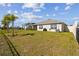 Backyard view of house with lawn and fence at 12143 Kingsley Trl, Parrish, FL 34219