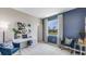 Bright home office features a window with a view and stylish furnishings at 18134 Cropside Trl, Lakewood Ranch, FL 34211