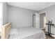Bright bedroom with a double bed and access to a hallway at 206 N Himes Ave, Tampa, FL 33609