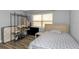 Bedroom with a full-size bed and storage shelving at 206 N Himes Ave, Tampa, FL 33609