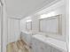 Updated bathroom with gray cabinets and a walk-in shower at 2866 Countrybrook Dr # 15, Palm Harbor, FL 34684