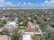 Aerial view of house with pin-point location, showing neighborhood context and waterfront proximity at 3213 W Fair Oaks Ave, Tampa, FL 33611