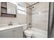 Updated bathroom with subway tile and a bathtub at 3409 E Comanche Ave, Tampa, FL 33610