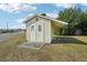 Detached storage shed in the backyard at 35138 Dale Ave, Zephyrhills, FL 33541