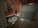 Clean bathroom with a tub, shower, and granite vanity at 8512 Fantasia Park Way, Riverview, FL 33578