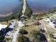 Aerial view of waterfront lot, perfect for new construction at 96 Shore Dr, Tarpon Springs, FL 34689