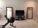 Spacious bonus room with TV, mirrors, and exercise equipment at 10913 Kidron Valley Ln, Tampa, FL 33625