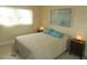 Cozy bedroom with beige bedding and ocean-themed artwork at 214 Elmwood Cir # 214, Seminole, FL 33777