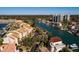 Wide aerial view of waterfront homes and community at 2795 Kipps Colony S Dr # 104, St Petersburg, FL 33707