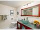 Bathroom with glass sink, wood vanity, and shower at 2795 Kipps Colony S Dr # 104, St Petersburg, FL 33707