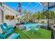 Enjoy the view of the pool and patio furniture from this angle at 3031 W Asbury Pl, Tampa, FL 33611