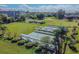 Aerial view of several community bocce ball courts at 402 Dorchester Pl # 28, Sun City Center, FL 33573