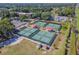 Aerial view of several community pickleball courts at 402 Dorchester Pl # 28, Sun City Center, FL 33573