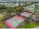 Aerial view of two well-maintained community tennis courts at 402 Dorchester Pl # 28, Sun City Center, FL 33573