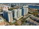 Aerial view showcasing a luxury high-rise building near the waterfront at 450 Knights Run Ave # 705, Tampa, FL 33602