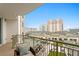 Spacious balcony overlooking the pool and city views at 450 Knights Run Ave # 705, Tampa, FL 33602