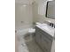 Updated bathroom with gray vanity and marble flooring at 8425 112Th St # 106, Seminole, FL 33772