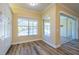 Kitchen nook with view of the pool and backyard at 16122 Cedar Key Dr, Wimauma, FL 33598