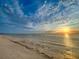 Scenic beach view at sunset with calm water and birds at 1825 San Mateo Dr, Dunedin, FL 34698