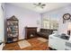 Bright home office with fireplace and built-in shelving at 2135 Park Crescent Dr, Land O Lakes, FL 34639