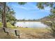 Scenic pond view with a park bench at 2135 Park Crescent Dr, Land O Lakes, FL 34639