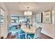 Coastal dining room with white table and blue chairs at 2589 Redwood Cir, Clearwater, FL 33763