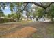 Spacious backyard, offering a large grassy area and mature trees at 3020 Deleuil Ave, Tampa, FL 33610