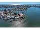 Aerial view showcasing waterfront home location at 495 Bath Club N Blvd, North Redington Beach, FL 33708