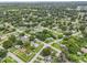 Aerial view of a residential neighborhood, showing home styles and lot sizes at 6108 Pershing Ne St, St Petersburg, FL 33703