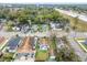 Aerial view of a light blue house in a residential neighborhood at 704 E Broad St, Tampa, FL 33604