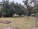 Lush backyard with mature trees offers privacy and space for gardening or recreation at 10405 N Woodmere Rd, Tampa, FL 33617