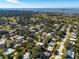 Aerial showing home location, neighborhood, and waterfront at 1230 Nelson St, Dunedin, FL 34698