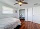 Bedroom with a double bed, closet, and hardwood floors at 1600 Pennsylvania Ne Ave, St Petersburg, FL 33703