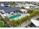 Luxury home with private pool, patio, and lush tropical landscaping at 16015 Redington Dr, Redington Beach, FL 33708