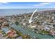 Aerial showing home's location on a waterfront canal at 16015 Redington Dr, Redington Beach, FL 33708