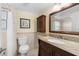 Clean bathroom with granite vanity and updated fixtures at 17980 Gulf Blvd # 501, Redington Shores, FL 33708