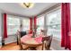 Small dining area with a round wooden table and red accents at 2819 50Th S St, Gulfport, FL 33707