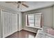 Bedroom with ceiling fan, large closet, and window seat at 4101 Concord Way, Plant City, FL 33566