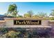 Community entrance sign for ParkWood at 4101 Concord Way, Plant City, FL 33566