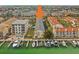 Aerial view of waterfront property, showing boat slips and community at 443 Pinellas Bayway S # 104, St Petersburg, FL 33715