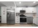 Modern kitchen with stainless steel appliances and white cabinetry at 4550 Overlook Ne Dr # 257, St Petersburg, FL 33703