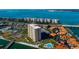 Aerial view of waterfront high-rise condo building and surrounding area at 4900 Brittany S Dr # 608, St Petersburg, FL 33715