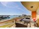 Balcony with patio furniture and picturesque water views at 4900 Brittany S Dr # 608, St Petersburg, FL 33715