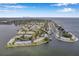 Aerial view of waterfront community with city skyline in the background at 5258 Beach Se Dr, St Petersburg, FL 33705