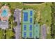 Aerial view of tennis, pickleball and basketball courts at 5258 Beach Se Dr, St Petersburg, FL 33705