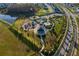 Aerial view of community park and pool at 7119 Peregrina Loop, Wesley Chapel, FL 33545