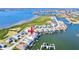 Aerial view of home's waterfront location at 1818 4Th E St, Palmetto, FL 34221