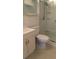 Clean bathroom with a walk-in shower and updated vanity at 2020 N World Parkway Blvd # 12, Clearwater, FL 33755